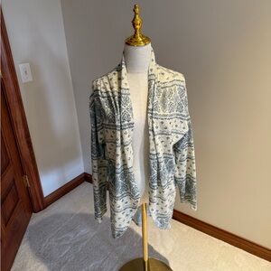 Maurices Cream and Blue Knit Sweater